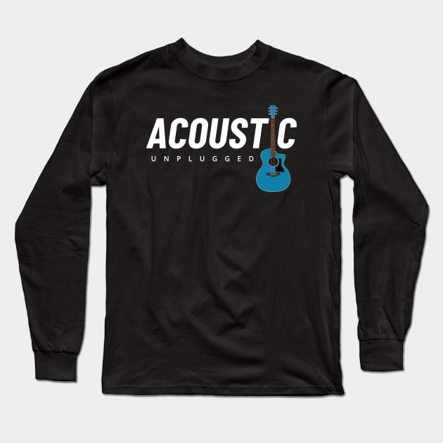 Acoustic Unplugged Acoustic Guitar Long Sleeve T-Shirt by nightsworthy